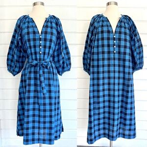 TOAST UK Zoya Check Midi Dress in Multi -  M